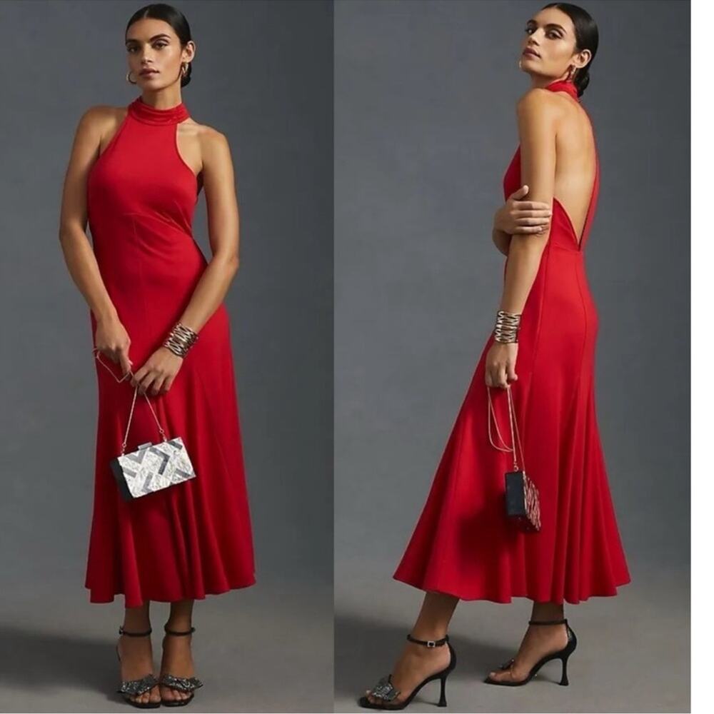 Anthropologie Maeve Dress Woman Medium Halter Midi Dress